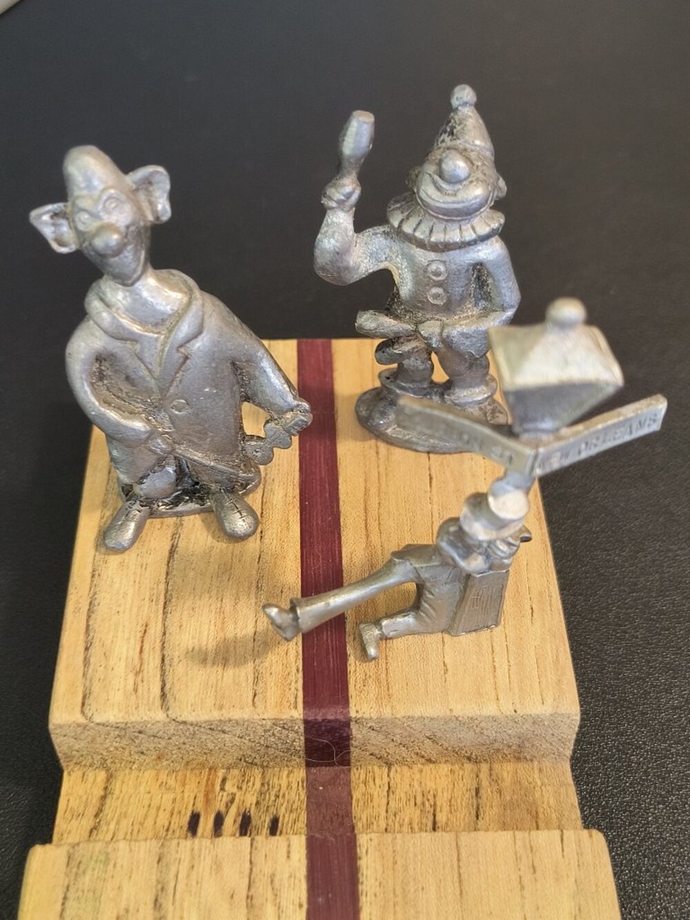 Set of 3 Miniature Metal Figurines – Whimsical Character Figures – Unmarked